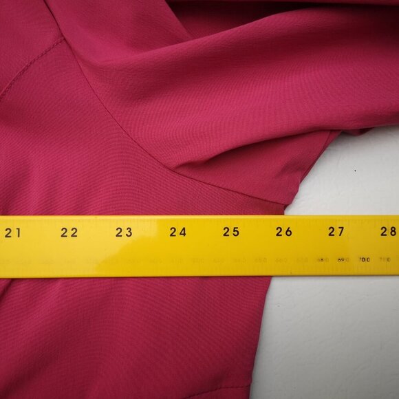 Penningtons Ladies Size 22 Dark Pink Button Front V-neck Long Sleeves Blouse - Picture 8 of 10